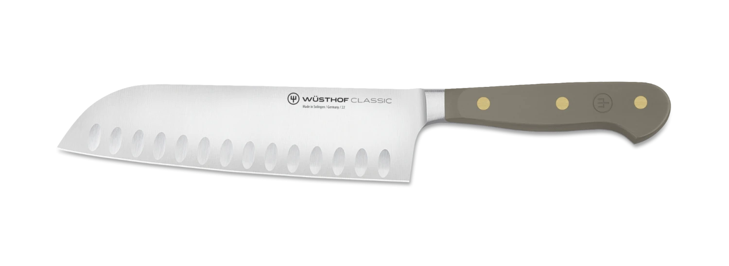 Wusthof Classic Colour Santoku With Hollow Edge Knife 17cm Velvet Oyster (WT1061731317)
