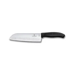 Victorinox Swiss Classic 17cm Santoku Knife Fluted Blade Black (6852317B)