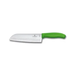 Victorinox Swiss Classic 17cm Santoku Knife Fluted Blade Green (6852617L4B)
