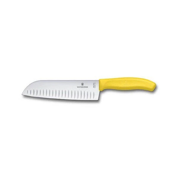 Victorinox Swiss Classic 17cm Santoku Knife Fluted Blade Yellow (6852617L8B)
