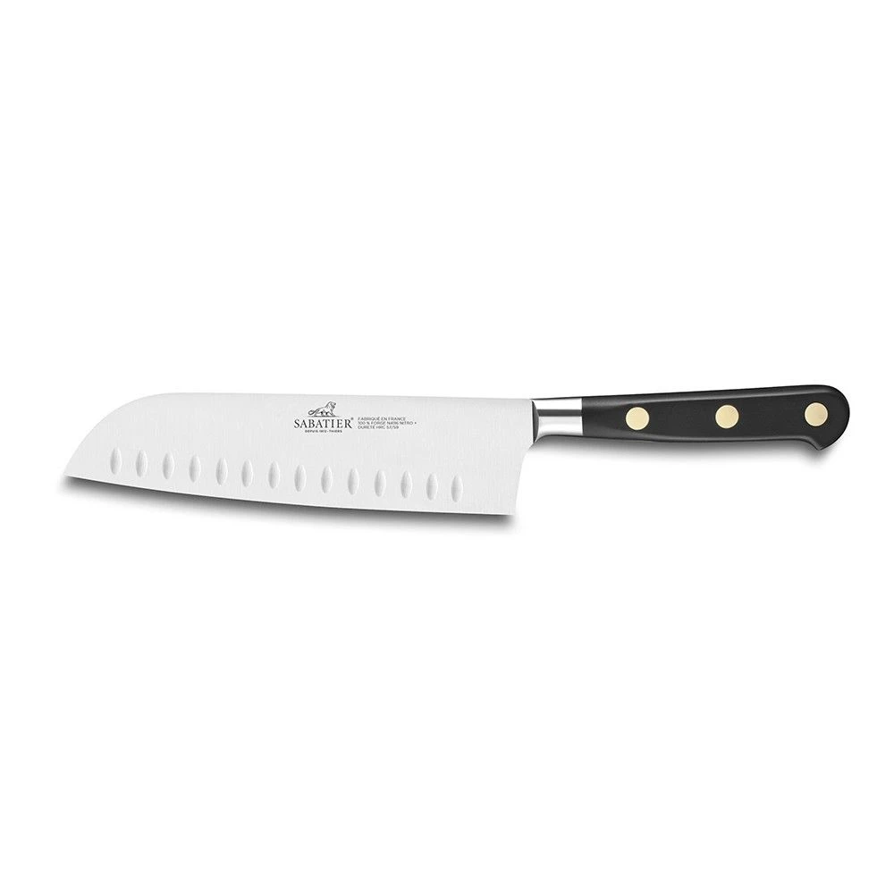 Sabatier® Ideal Brass Rivets 18cm Santoku Knife With Granton Edge