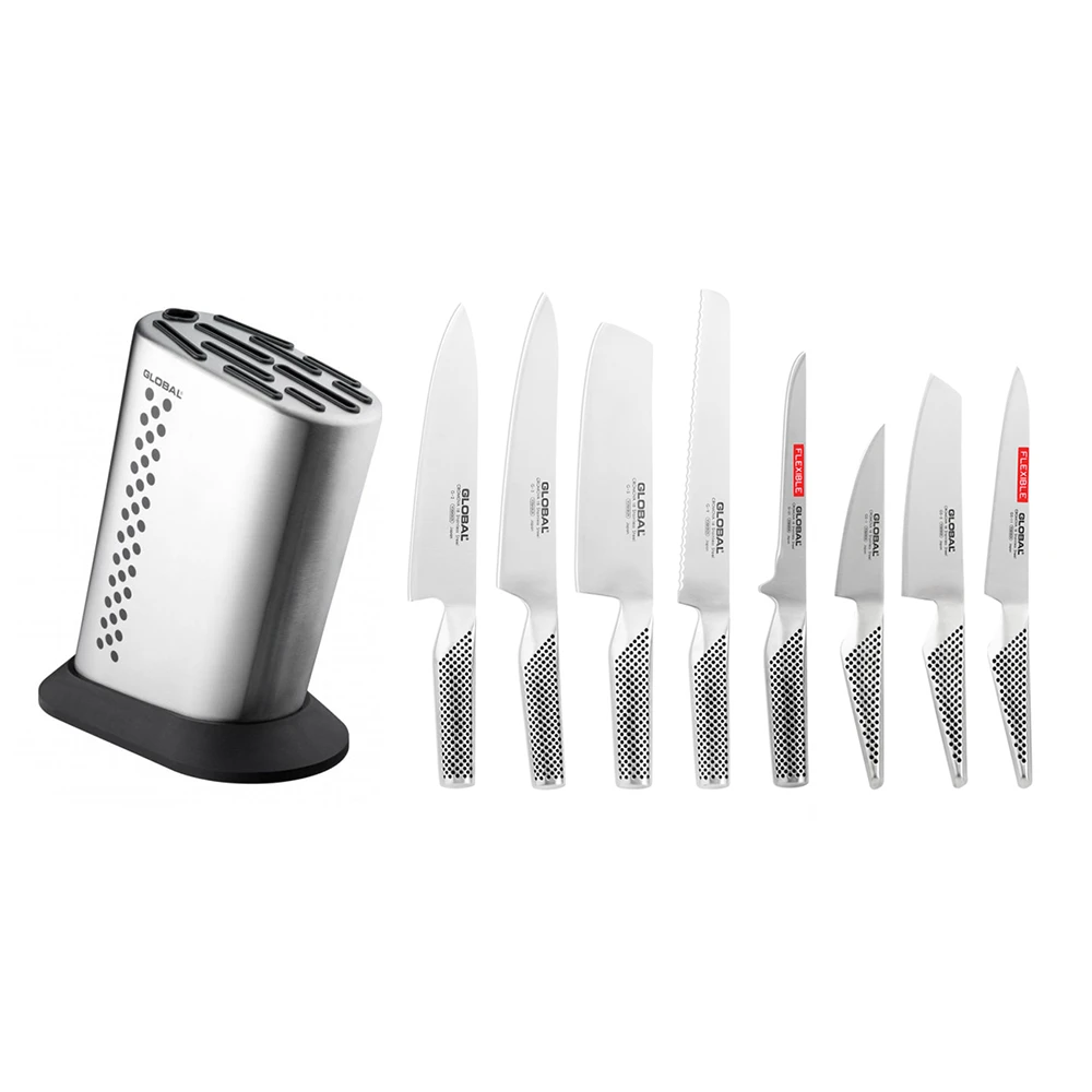 Global G888K - Stainless Steel Knife Block With 8 Global Knives (G-888K)