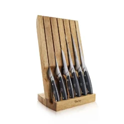 Robert Welch Professional Angle Oak Knife Block 7 Piece Set
