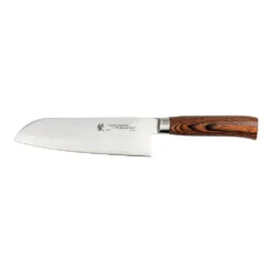 Tamahagane San Tsubame Wood 17.5cm Santoku Knife (SN-1114)